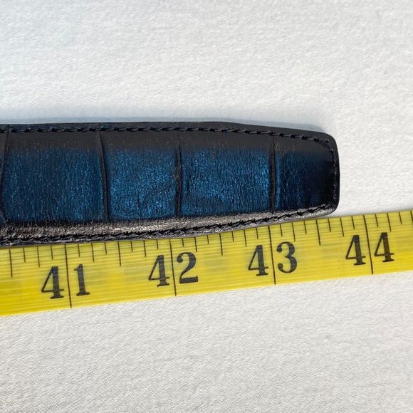 Jos A Bank Black Belt Mens 34 Waist Croc Embossed Leather - Picture 9 of 14